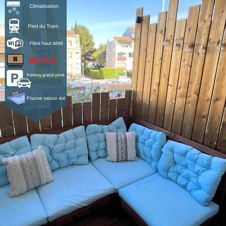 Ferienwohnung Joli T2/ Tram/ Clim/ Parking/ Wifi/ Piscine Montpellier Exterior foto